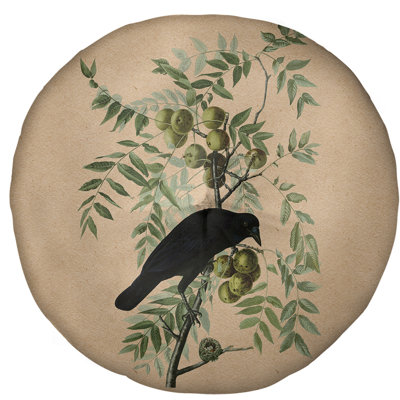 John James Audubon American Crow Floor Pillow