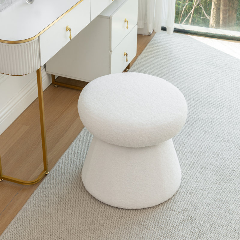 Repose-pieds avec tabouret décoratif, Blanc