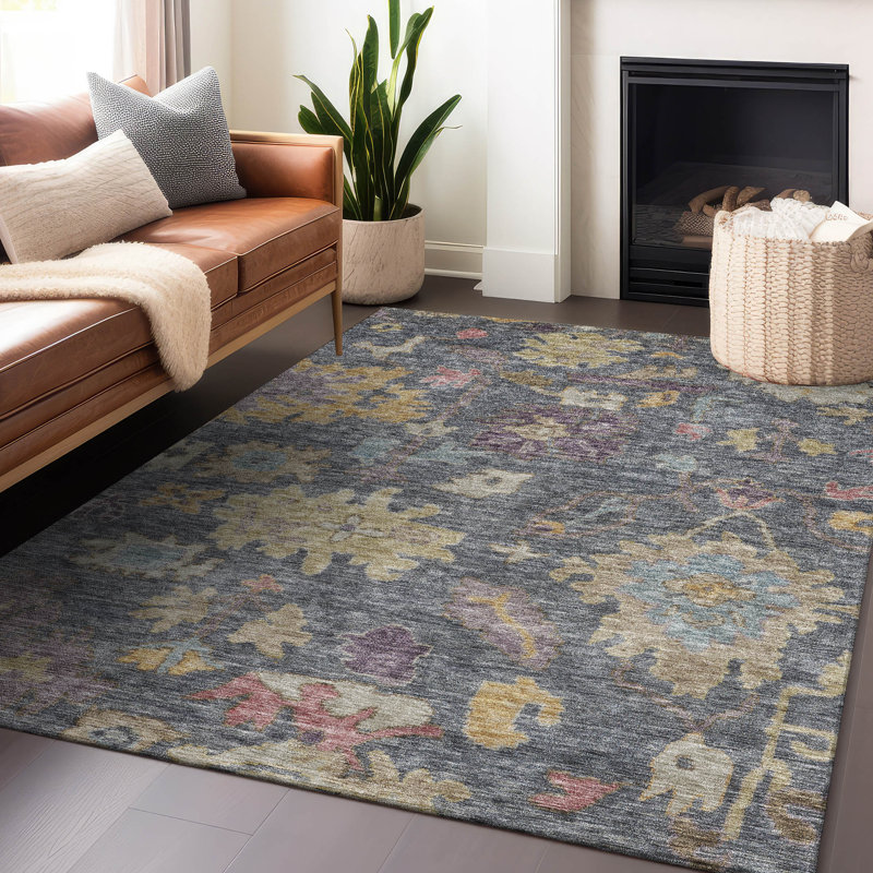 Tapis intérieur / extérieur bleu Tirana , 10 pi x 14 pi