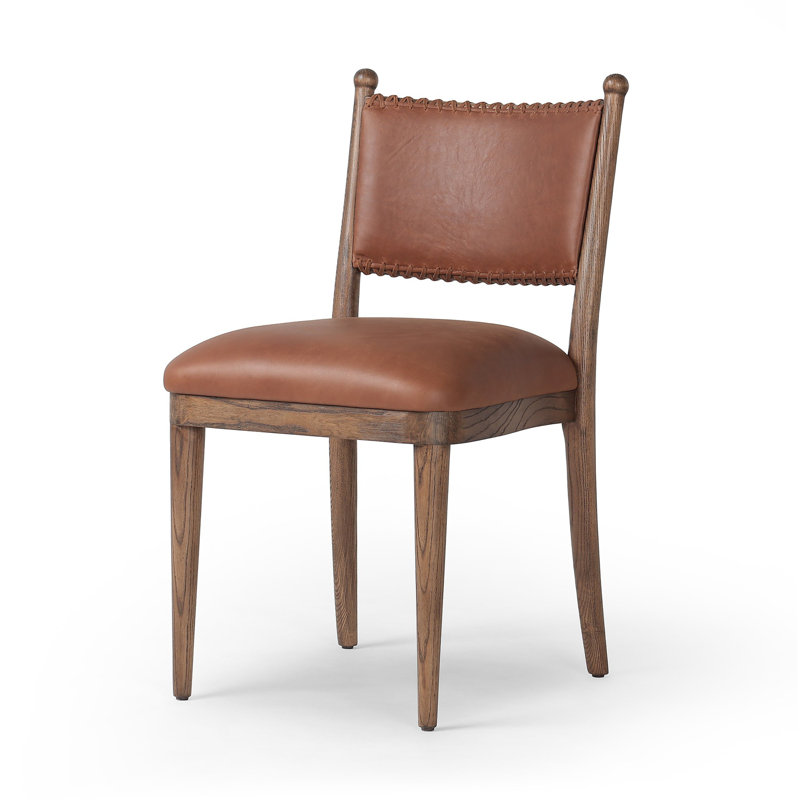 Bella Leather Upholstered Dining Chair, Brown