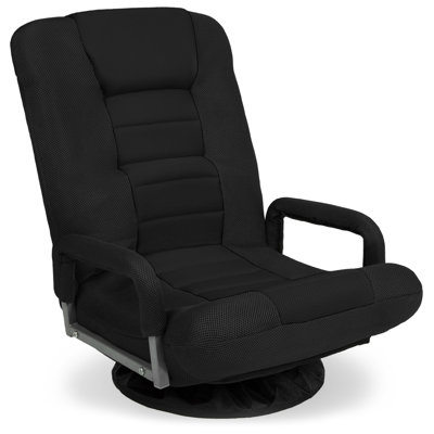 Alba 360-Degree Swivel Gaming Floor Chair w/ Armrest Handles, Foldable Adjustable Back
