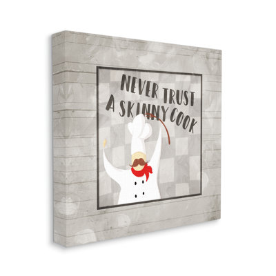 " Never Trust Skinny Cook Phrase French Mustache Chef " by Milli Villa