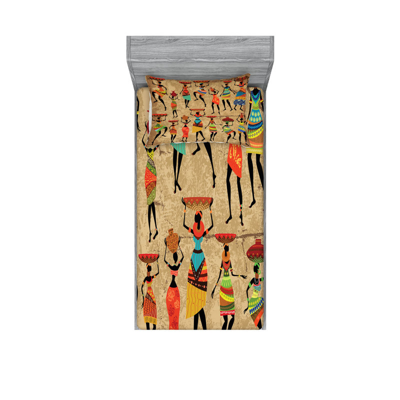 Multicolore Ambusonne, Twin Sheet Set with 2 Pillowcases