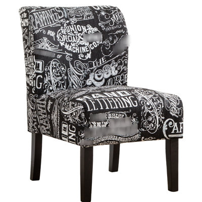 Armless Chair With Chalkboard Shadow Print Seat Removable Components
