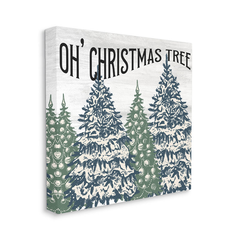 "Oh Christmas Tree", art mural sur toile par Kim Allen, H 30 po x l 30 po x P 1,5 po