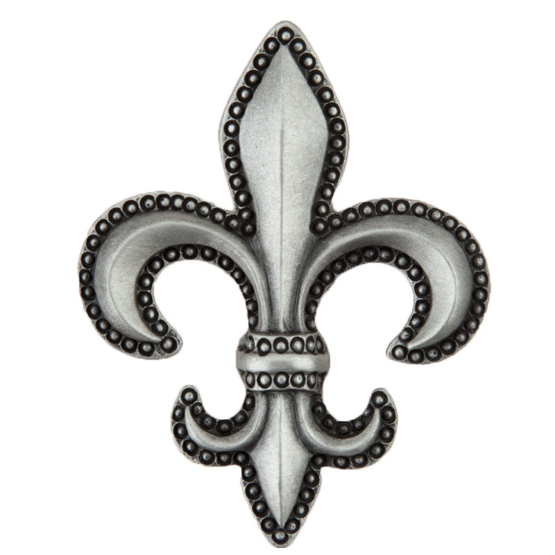 Fleur-De-Lis Cabinet Knob, Antique Pewter
