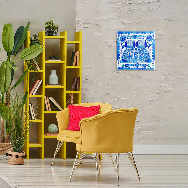 «Blue Folk Style», conception de Kay Widdowson, H 17 po x l 17 po