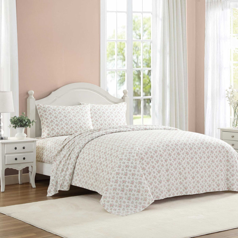 Ensemble de draps en percale de coton Percale Novelty Laura Ashley, Ensemble de draps pour lit simple TG avec 1 taie d