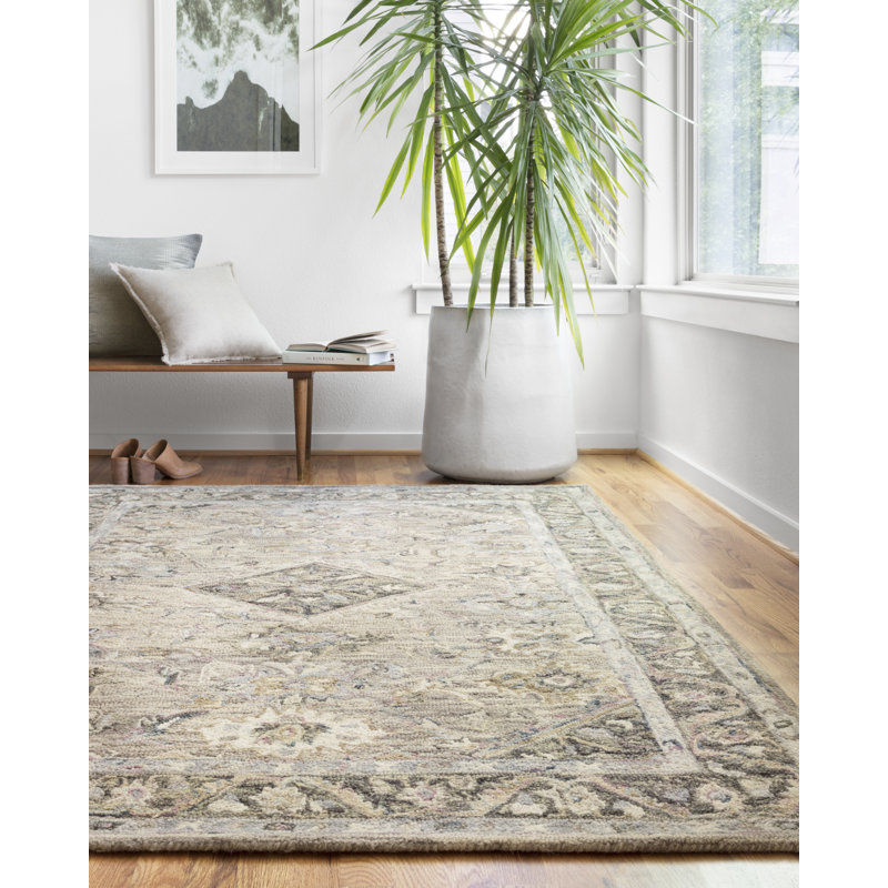 Tapis ciel / multicolore en laine crocheté à la main Carwell, Rectangle 7 pi 9 po x 9 pi 9 po