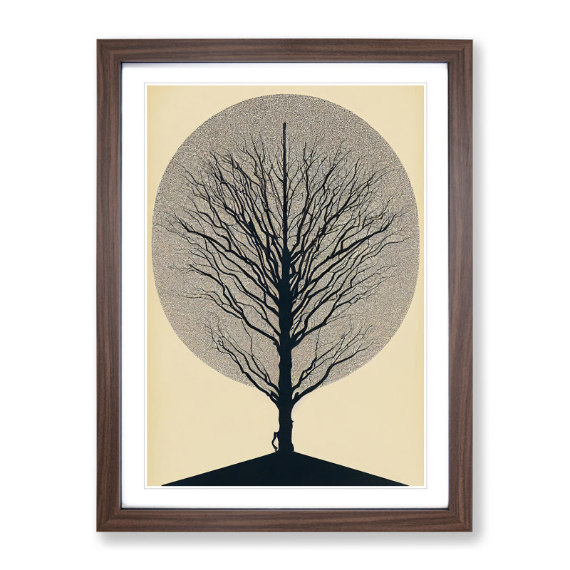 Antique Tree No.6 1 Piece Single Picture Frame Wall Art, 46cm H x 34cm W x 2cm D, Walnut Framed