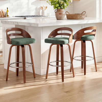 Modern Upholstered Swivel Counter & Bar Stools