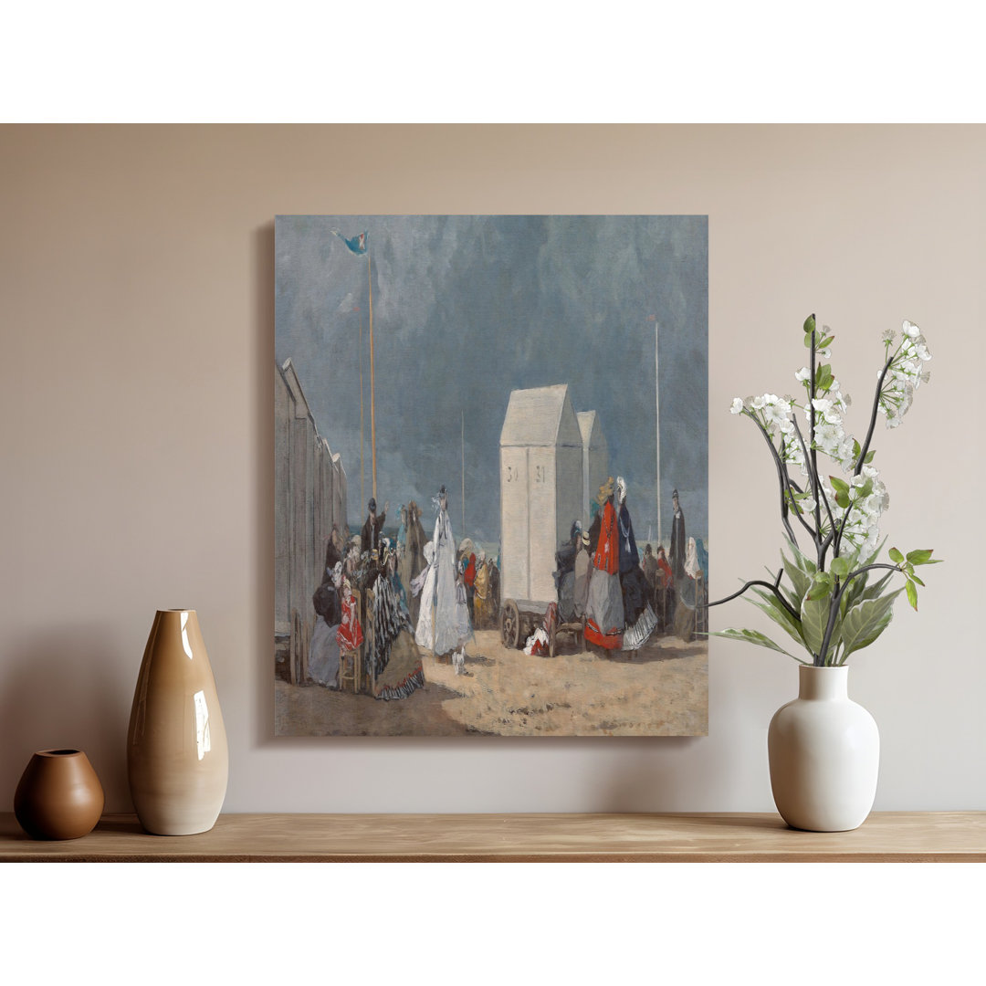 Beach Scene Canvas Wall Art, Gallery Wrapped Print, Boudin Painting, Ready to Hang, Archival Quality, Coastal Decor, Impressionism Canvas