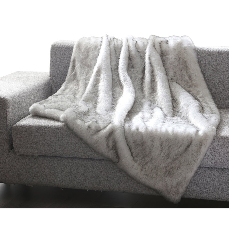  Couverture lourde en fausse fourrure, Gris