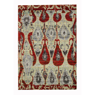 6X8 Modern Hand-Knotted Silk Area Rug