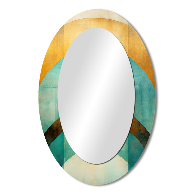 Miroir mural moderne émeraude et doré Arches III, 36 po x 24 po