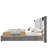 Upholstered bed,with reading lamp and USB port, wide headboard,without bedside tables and mattress, velvet, grey-273955331