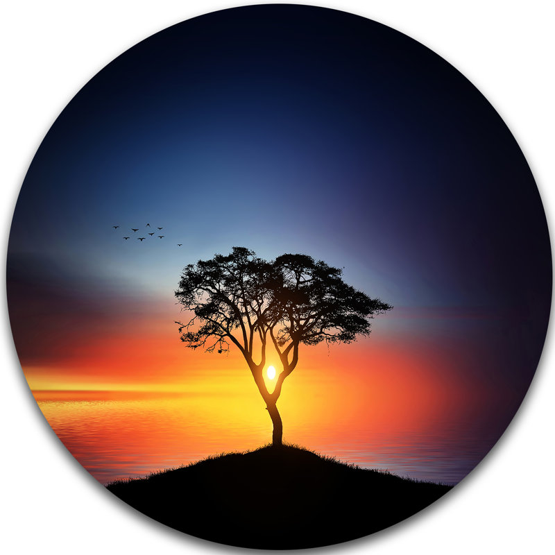 « belle », impression sur arbre de soleil, H 23 po x l 23 po x P 1 po, Métal