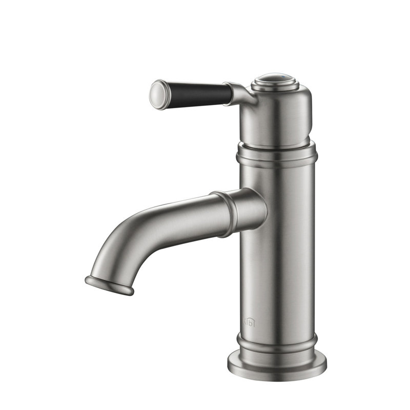 Victorian Single-handle Bathroom Faucet, Brush nickel, Without Pop Up Drain