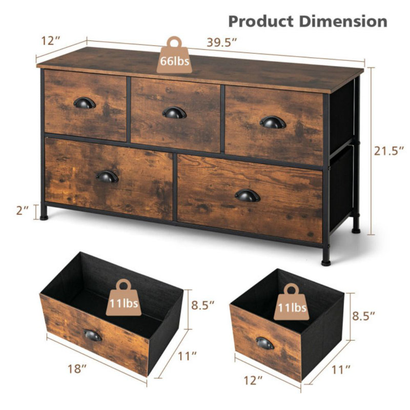Commode 5 tiroirs Siraya
