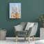Art mural sur toile tendue - Rex Ray «bleu» pour décoration de salon, de chambre à coucher ou de bureau - 14 x 19