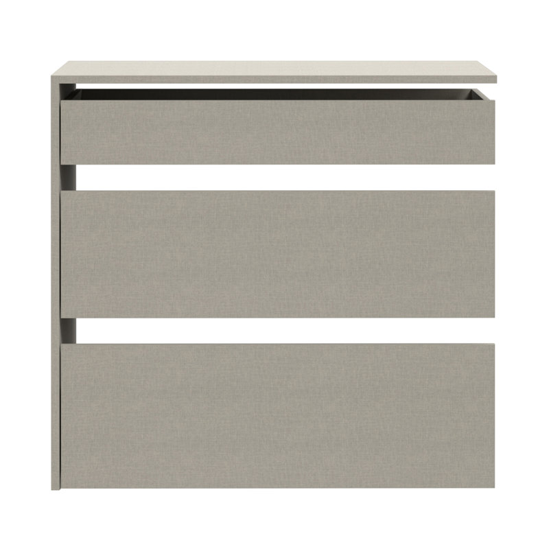 Add-On Chest of Drawers for Wardrobes, 3 Drawers, Engineered Wood, Gray, 53.5cm W x 78.2cm H x 52.7cm D