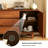 70.87"Solid Rubber Wood 3-Drawer Sideboard & Storage Cabinet
