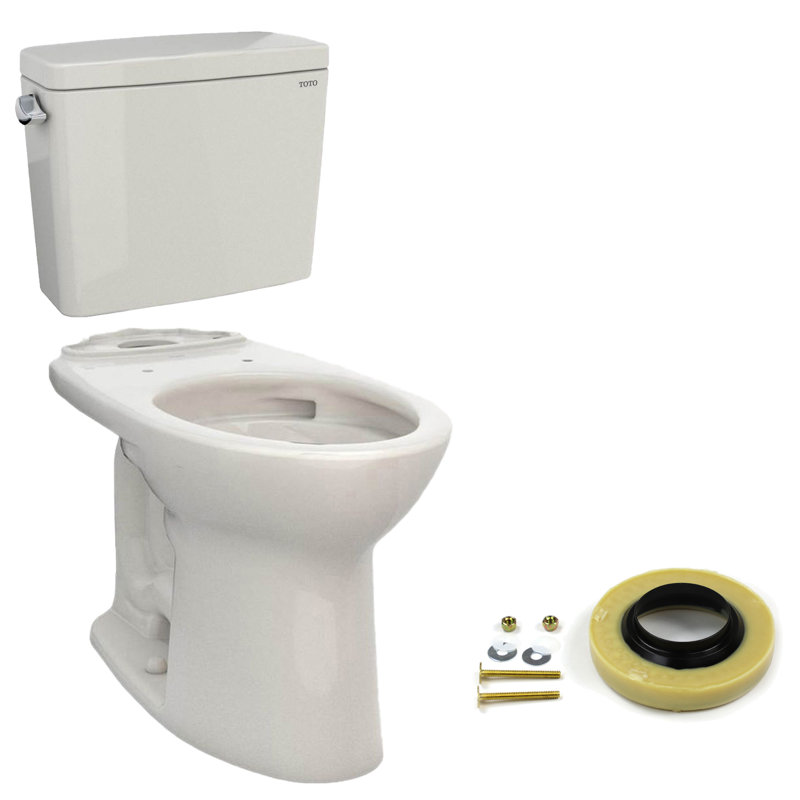 Toilette allongée deux pièces Drake® 1,6 GPF (économe en eau) (siège non inclus), Beige Sedona