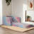 Pink Compression Modular Sleeper - Convertible To Lounger With High Foam Cushions, Linen Cover, Wood Base For Living Area ' Sleeper, 21 Couch Soft Foam, Fabric, Stable Frame Rest And Play