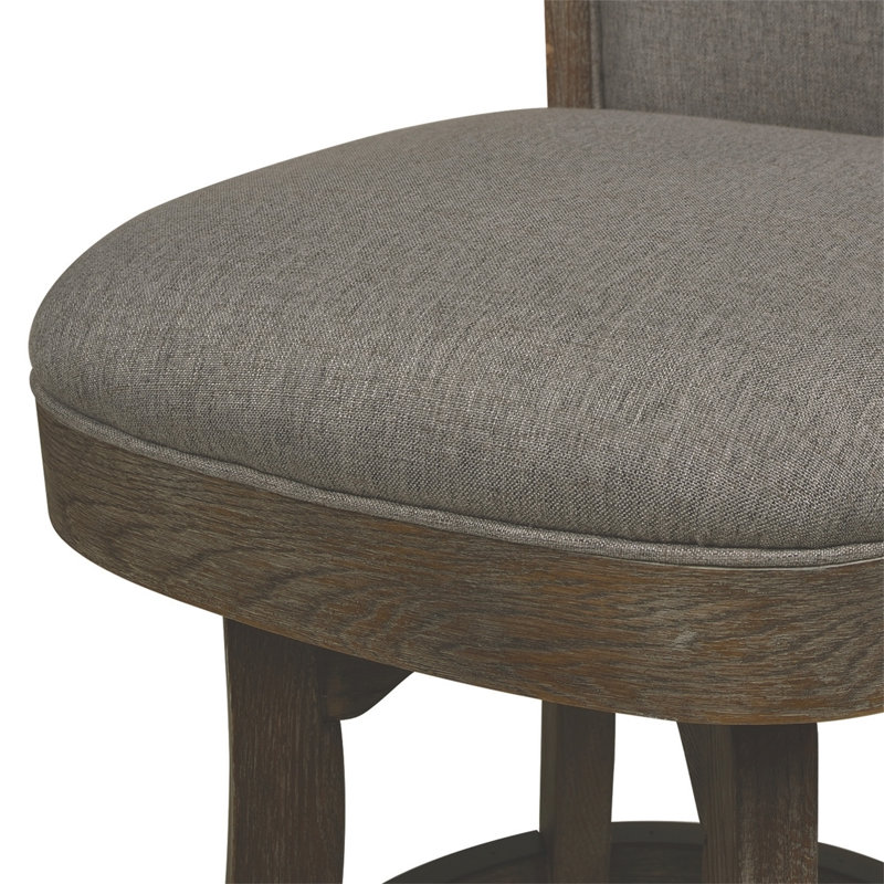 Henry Heathered Grey Oak 27" Swivel Counter Height Bar Stool