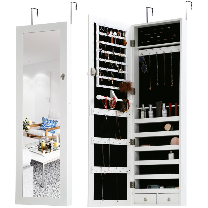 Armoire à bijoux à Miroir avec, Blanc