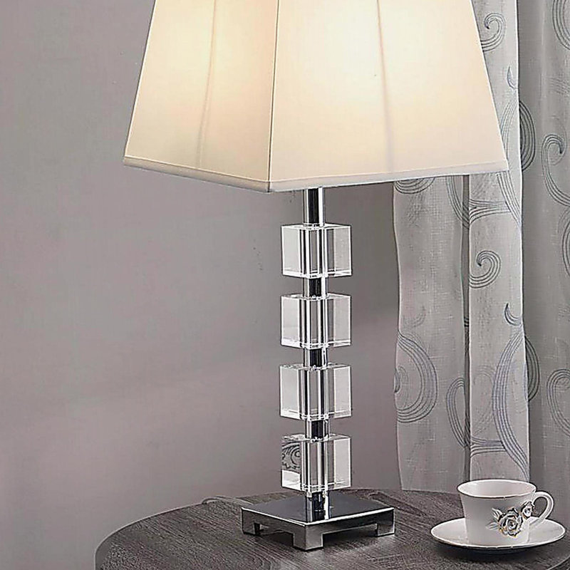 25" Wendi Glam Crystal Cube Ice Table Lamp