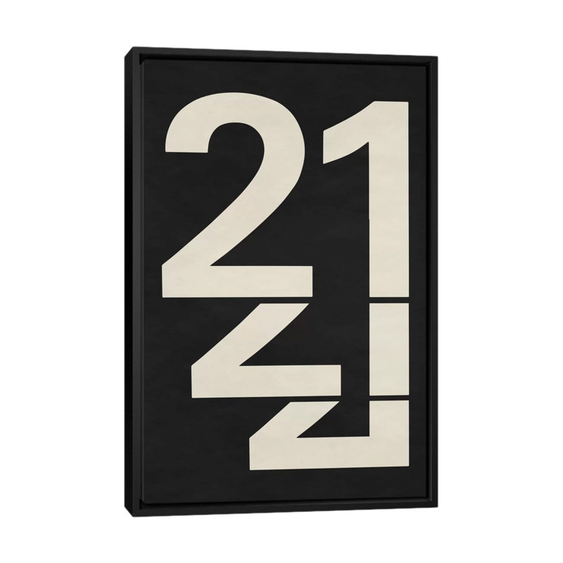 Albree Modern 21, impression sur toile, H 26 po x l 18 po x P 1,5 po, Toile avec cadre noir, Pas de tapis