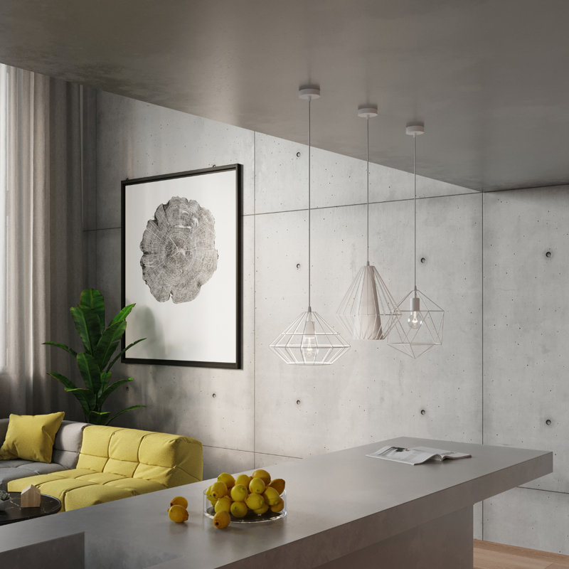 Skadi 1 - Light Geometric Pendant, White