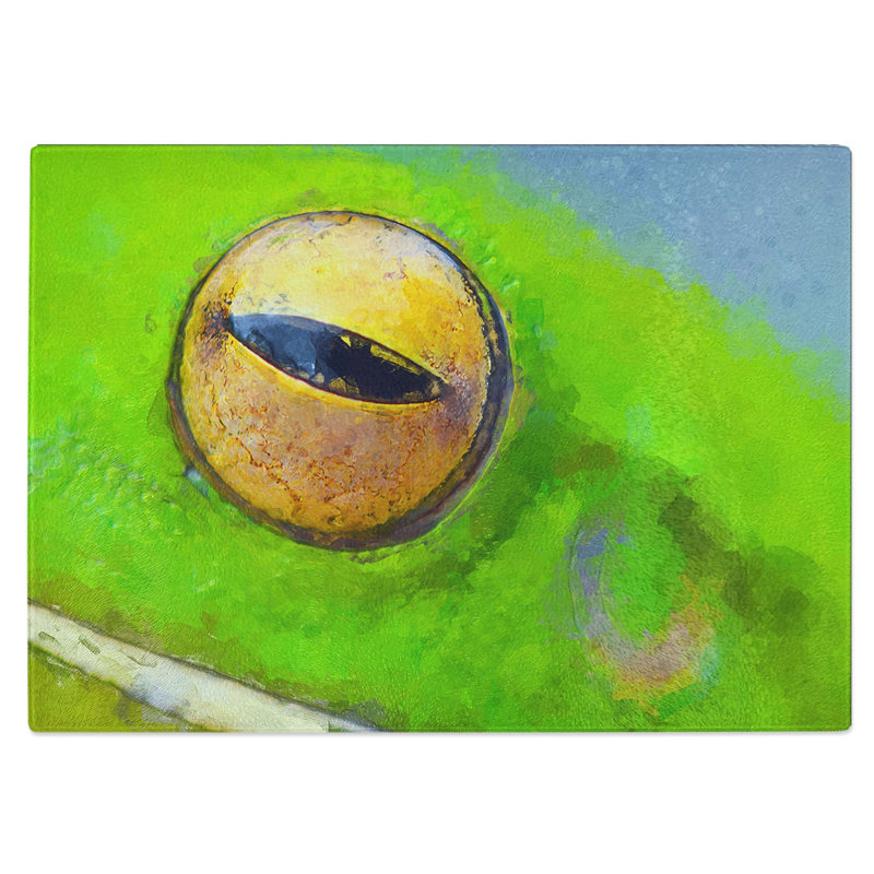 Glass Eye of The Frog in Abstract Chopping Board, 39 cm W x 28.5 cm L