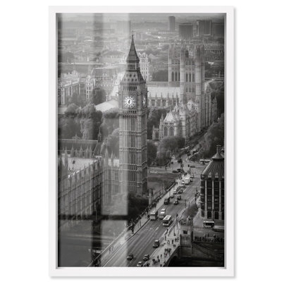 London Nocturne Shadowbox Print Travel Wall Decor by Art Remedy, White Frame, 37 x 55
