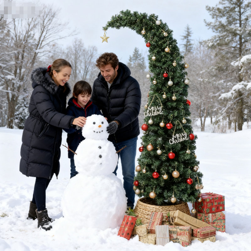 Prelit Bent Top Christmas Tree, 6' H