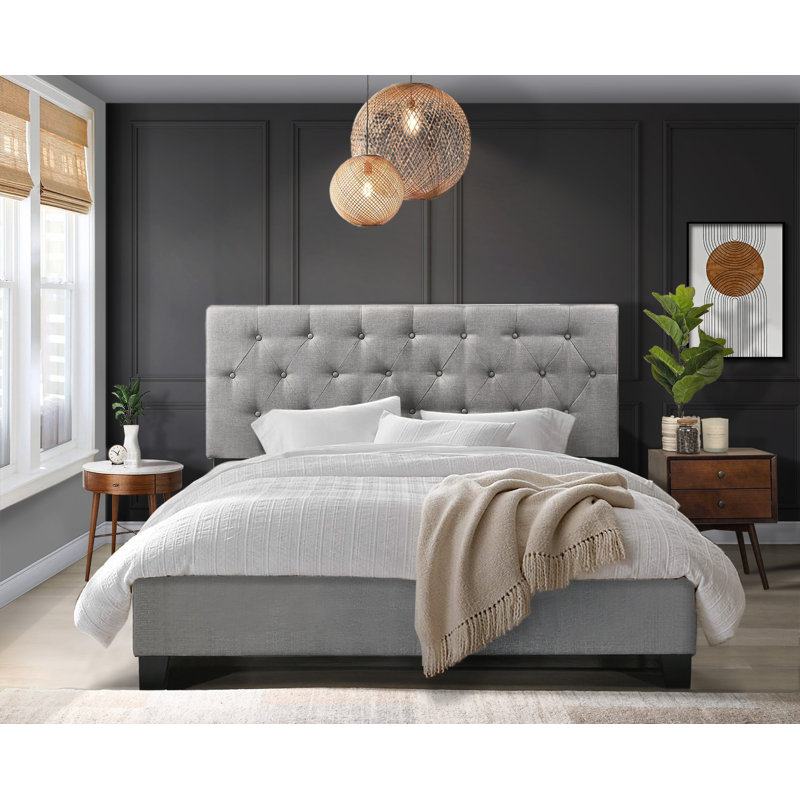 Ambrey Upholstered Standard Bed, Warm Gray, King