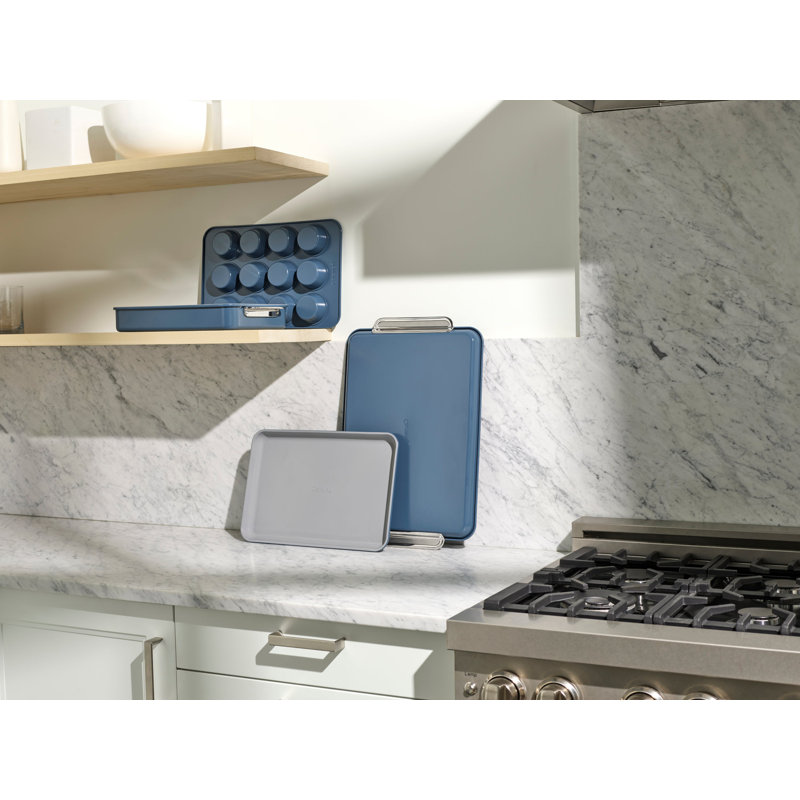 Caraway Non-Toxic Nonstick Ceramic Half Bakeware Set, Slate