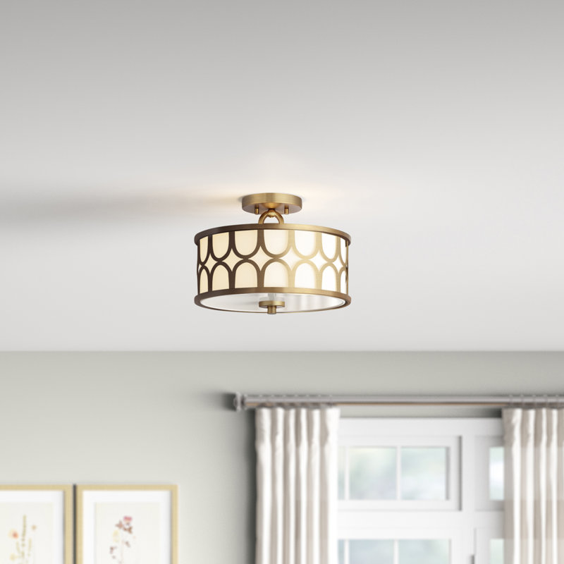 Bayberry 2-Light Ceiling Light in Natural Brass, Natural Brass