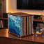 Vinyl Record Storage Box with Clear Acrylic Sides, LP Record Holder with Removable Divider, Multi-Purpose Album Organizer for Books and Magazines