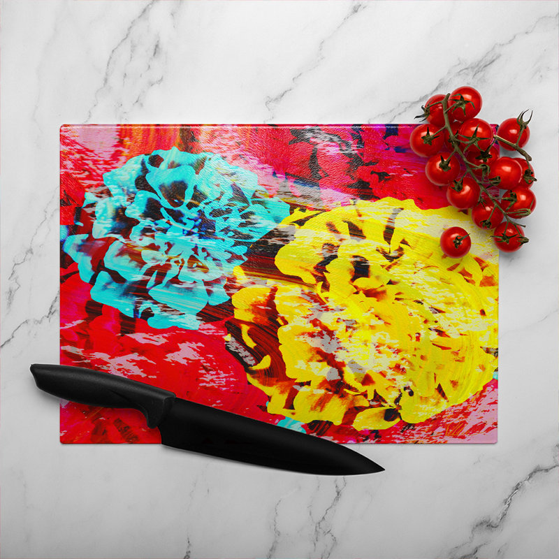 Roses Glass Chopping Board