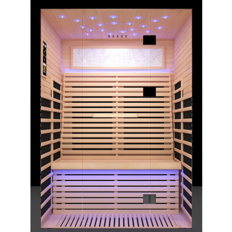 Luxury Double For 2, Far Infrared , Hemlock Wood, 8 Heating Plates, 150kg Seat, De - Stress, Circulation Relaxation, Well Being