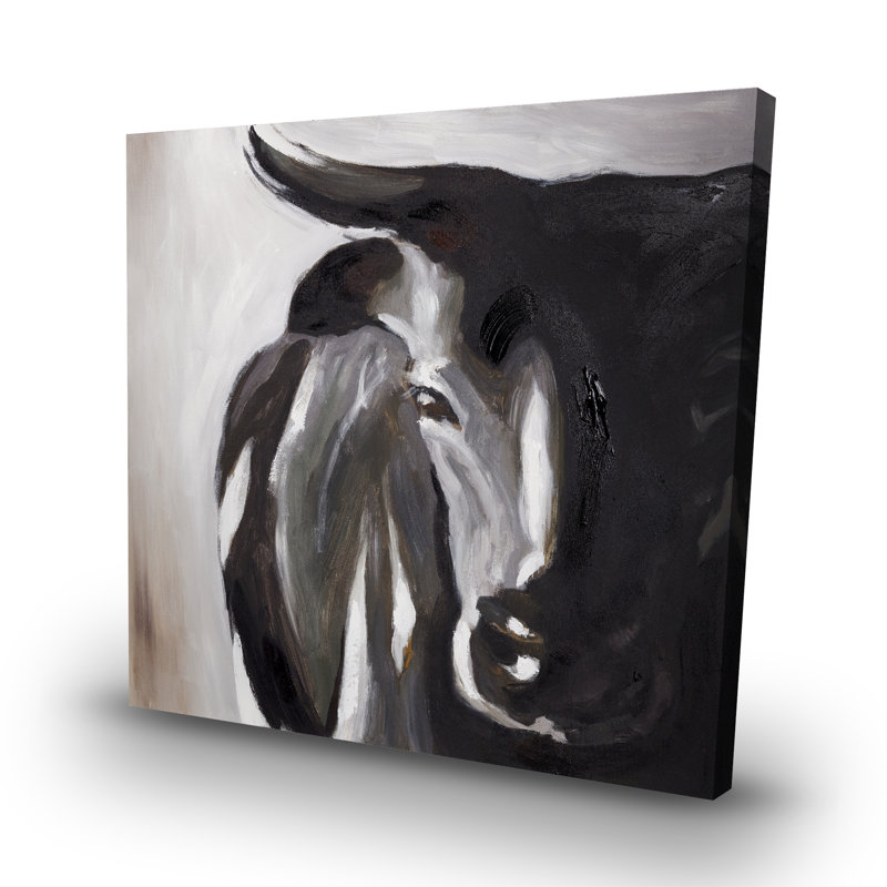 Bull head closeup - 32"x32" art on canvas
