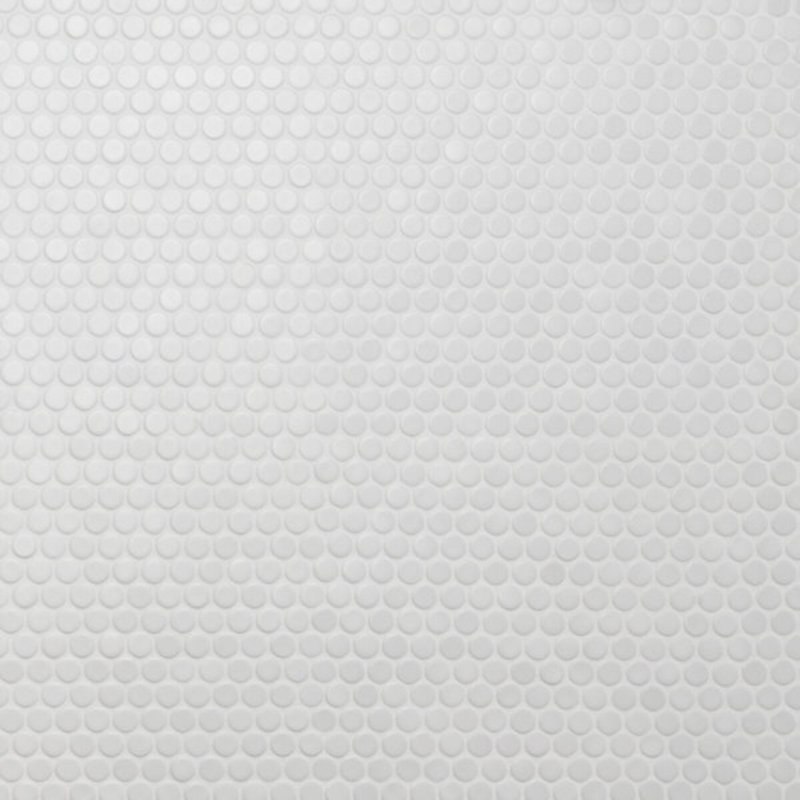 Eden 1" Rimmed Penny Round Matte Porcelain Mosaic Tile, Matte White