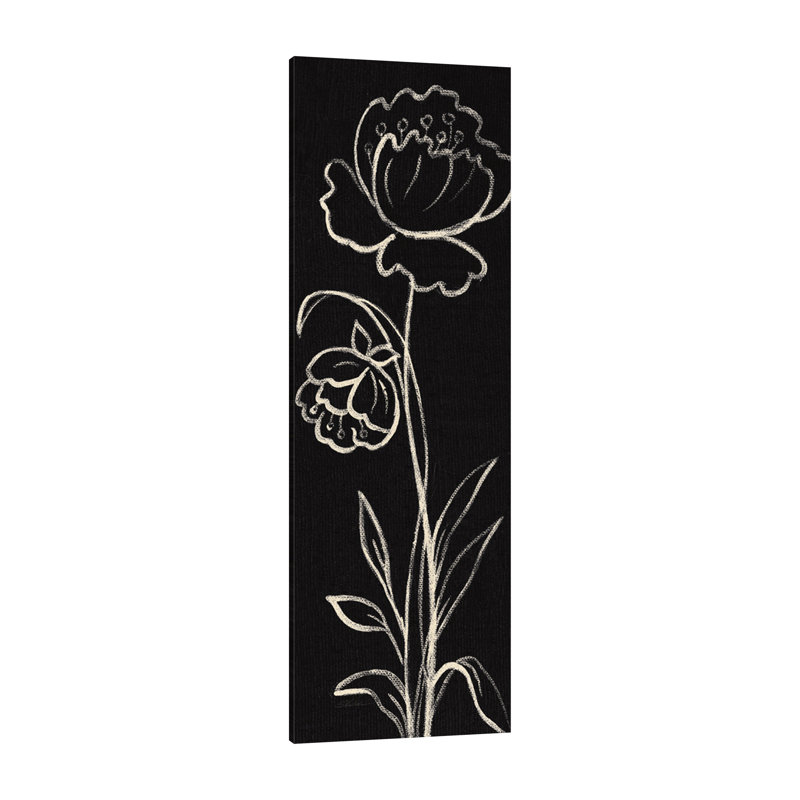 Silvia Vassileva " Black Floral II Crop " by Silvia Vassileva, 45" H x 45" W x 1.5" D