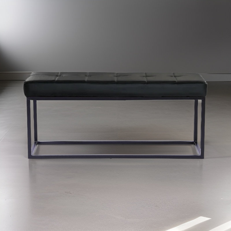 Banc rembourré Chepstow, Noir, Noir