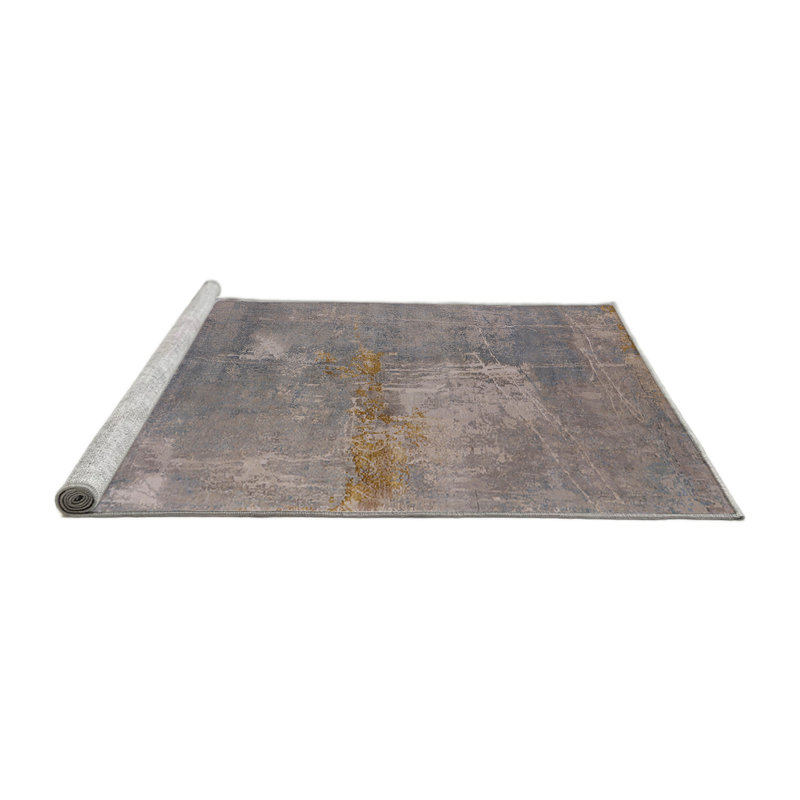 Tapis 10064 de style Mid-Century moderne 100% lavable à la machine, Rond 4 pi
