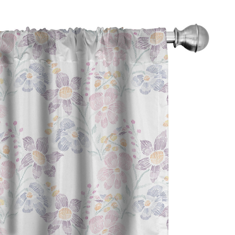 Romantic Semi-Sheer Rod Pocket Curtain Panels, 28" x 63"
