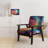 Colorful Forest Harmoney Forest I - Upholstered Modern Arm Chair, Pointillism Art Accent Chair