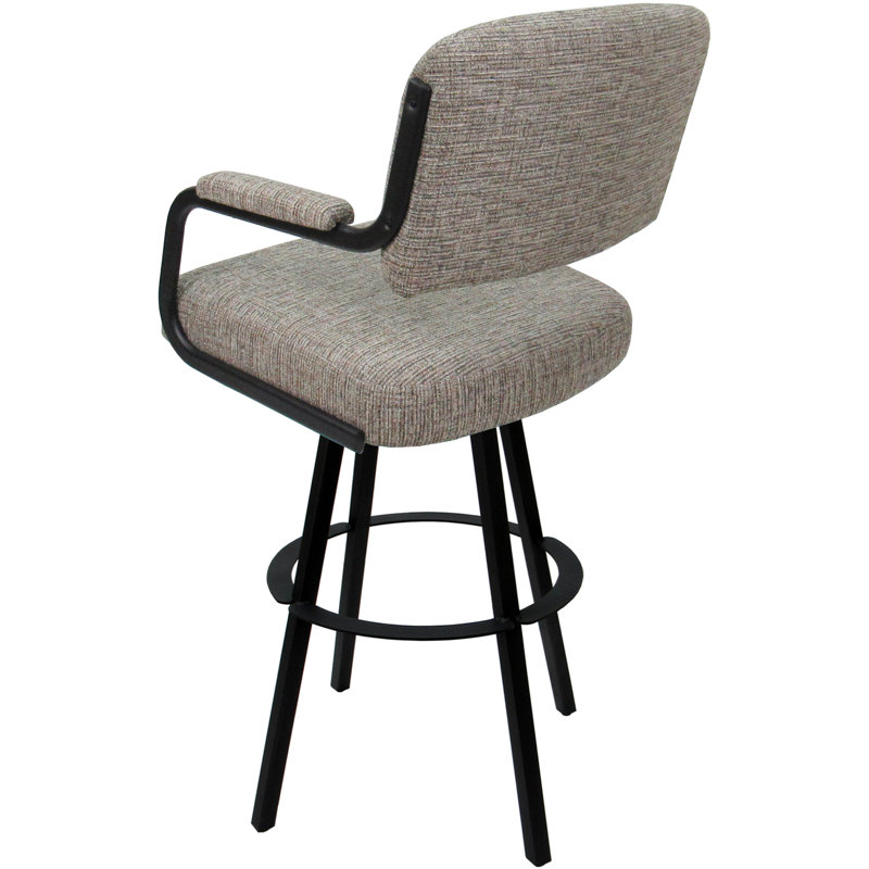 Tabouret pivotant rembourré Cessna, Noir, Brun clair, Counter Stool (26" Seat Height)
